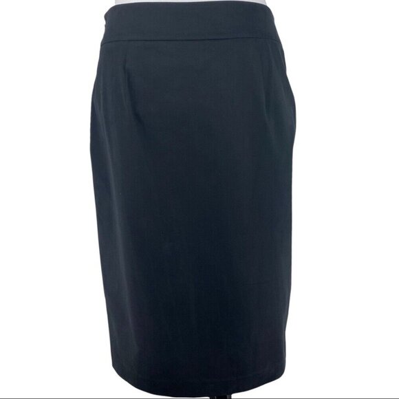 Magaschoni Collection Women's‎ NWT Black Old Money Wrap Pencil Skirt 8/W30 - Picture 4 of 9